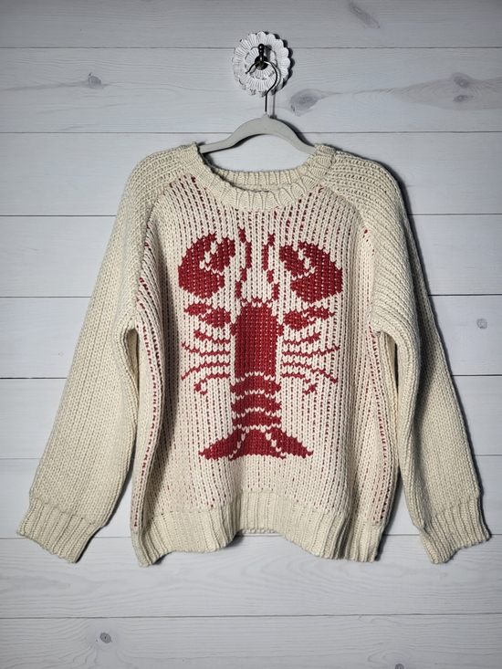 Bailey Rose Sweaters - Bailey Rose Lobster Sweater Chunky Knit Nautical Cozy Fishermancore.